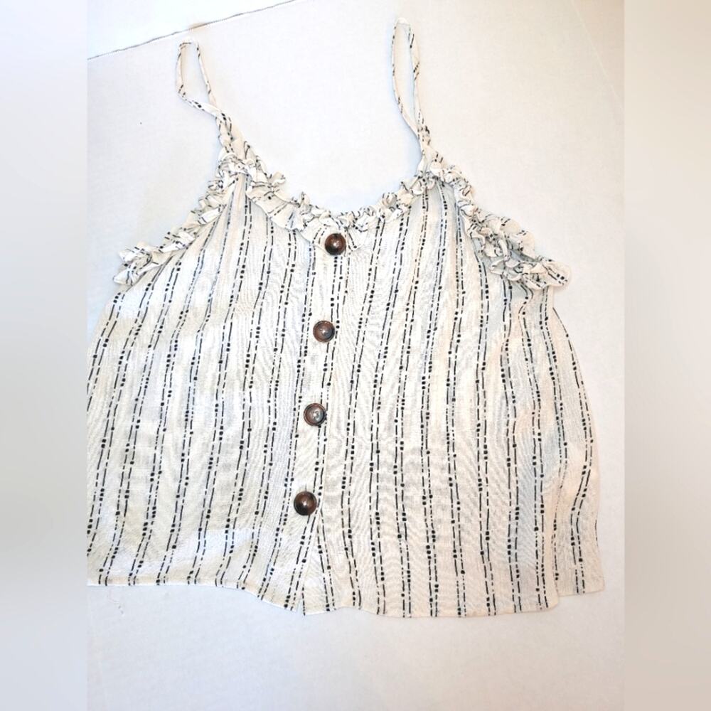 Altar'd State Button Down Ruffle Wonder Tank Top